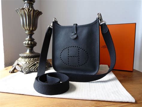 hermes bag evelyne tpm mini black epsom supple palladium|hermes evelyne mini tpm.